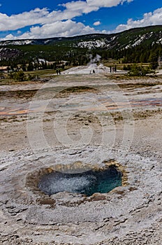 Boiling water bubbler Geyser. Active geyser with major eruptions. Yellowstone NP, Wyoming, US