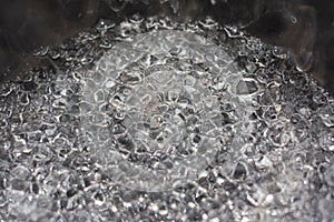 Boiling water close up, abstract photography picture