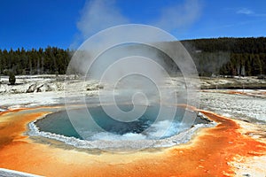 Boiling Water in Crested Pool, Upper Geyser Basin, Yellowstone National Park, Wyoming