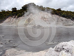 Boiling Water, Steam and Sulphur Gas, New Zealand