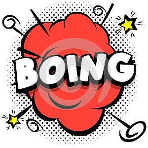 boing Comic bright template with speech bubbles on colorful frames