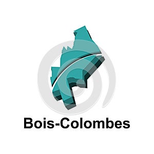 Bois Colombes City of France map vector illustration, vector template with outline graphic sketch design