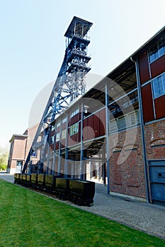 Bois du Cazier, lift tower coal mine, Marcinelle, Charleroi, Belgium