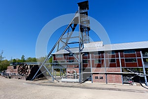 Bois du Cazier, lift tower coal mine, Marcinelle, Charleroi, Belgium