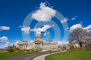 Boise Capitol building over blue sky