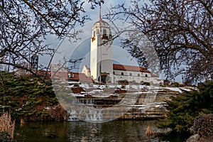 Boise City park and depot with clock tower