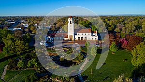 Boise City park and view of train depot from above