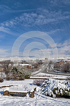 Boise city winter and state capital
