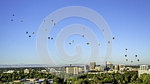 Boise Hot air balloon festival and skyline