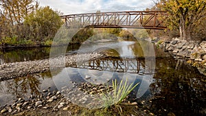 Boise river in Idaho foot bridge