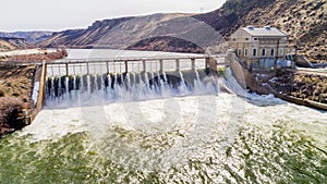 Boise river during the spring run off high water at Diversion Da