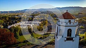 Boise train depot and city of Boise Idaho skyline