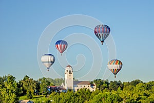 Boise TRain Depot with hot air balloons