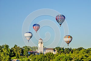 Boise TRain Depot with hot air balloons photo