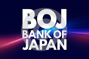 BOJ - Bank Of Japan acronym, business concept background photo