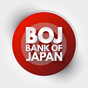 BOJ - Bank Of Japan acronym, business concept background photo