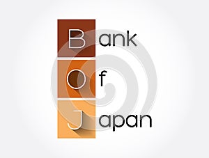 BOJ - Bank Of Japan acronym, business concept background photo