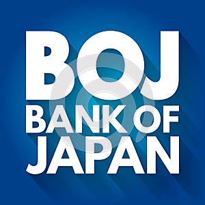 BOJ - Bank Of Japan acronym, business concept background photo