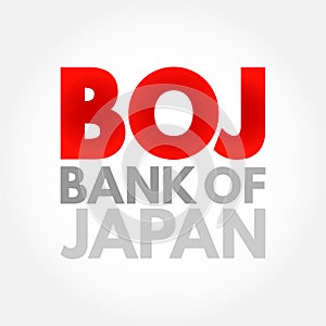 BOJ - Bank Of Japan acronym, business concept background photo