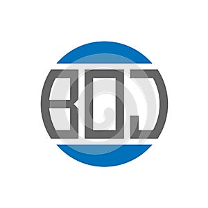 BOJ letter logo design on white background. BOJ creative initials circle logo concept. BOJ letter design photo
