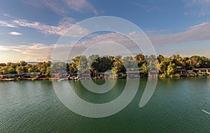 Bojana river and Ada Island in Ulcinj, Montenegro