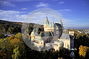 Bojnický zámek na podzim, Slovensko