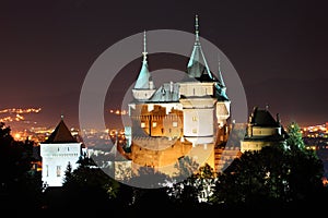 Bojnice castle at night