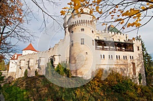 Bojnice castle at sunset