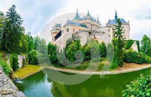 Bojnice medieval castle, UNESCO heritage, Slovakia. It is a Romantic castle with some original Gothic and Renaissance elements