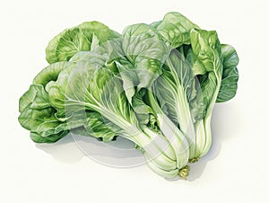 Bok choy watercolor style isolated on white background