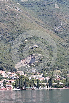 Boka Kotorska, Montenegro. Bay of Kotor in summer