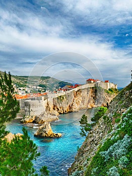 Bokar Fortress and medieval walls of  Dubrovnik