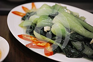 Bokchoy or Pak Choi dish