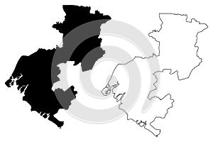 Boke Region Subdivisions of Guinea, Guinea-Conakry, French Guinea map vector illustration, scribble sketch Boke map