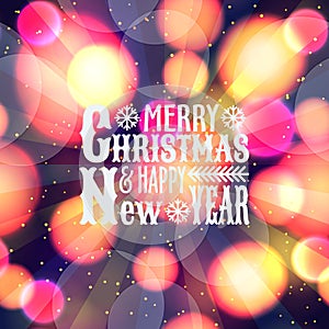 Bokeh abstract pattern, greeting text