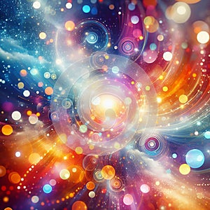 Bokeh background close-up, abstract circular space background, Generative AI