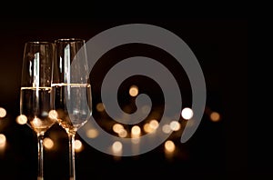 Bokeh background with sparkling wine