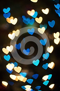 Bokeh background with unique heart shaped lights or blurred lights background