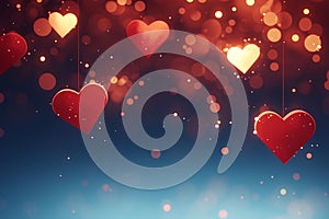 Bokeh brilliance Red hearts on a captivating Valentines day background