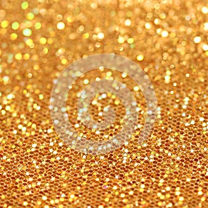 Bokeh. Christmas gold blinking background