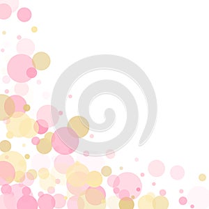 Bokeh confetti circles decoration holiday background.