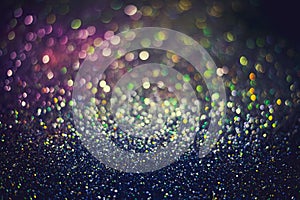 Bokeh effect glitter colorful blurred abstract background for birthday, anniversary, wedding, new year eve or Christmas