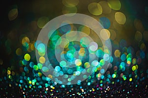 Bokeh effect glitter colorful blurred abstract background for birthday, anniversary, wedding, new year eve or Christmas