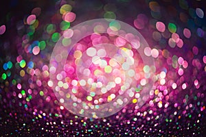 Bokeh effect glitter colorful blurred abstract background for birthday, anniversary, wedding, new year eve or Christmas