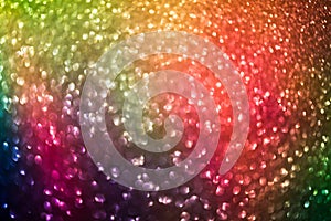 Bokeh effect glitter colorful blurred abstract background for birthday, anniversary, wedding, new year eve or Christmas