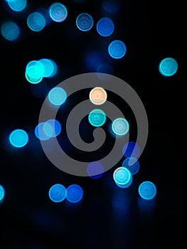 Bokeh effect of magical blue lights