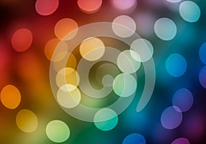 Bokeh effect with multicolored circles creating an abstract