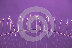 Bokeh glowing purple led light garland