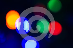 bokeh green yellow red blue rings