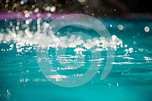 Bokeh light background in the pool